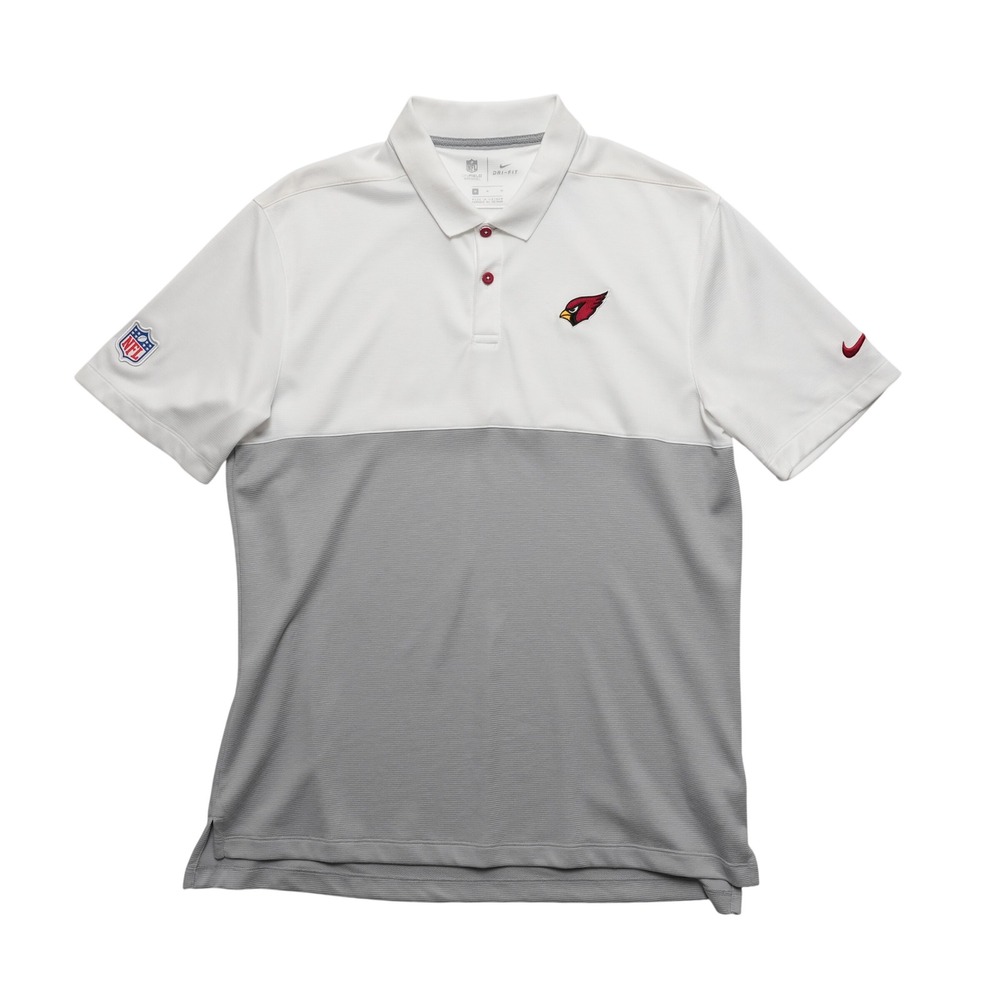 Nike Arizona Cardinals NFL Polo Mens Medium Dri-Fit Colorblock Onfield Shirt